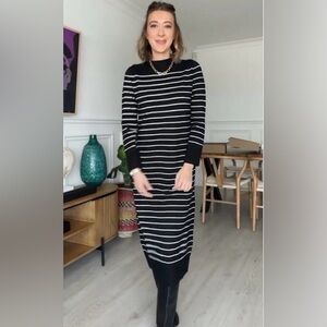 ZARA BLOGGER FAVORITE LONG STRIPED KNIT DRESS